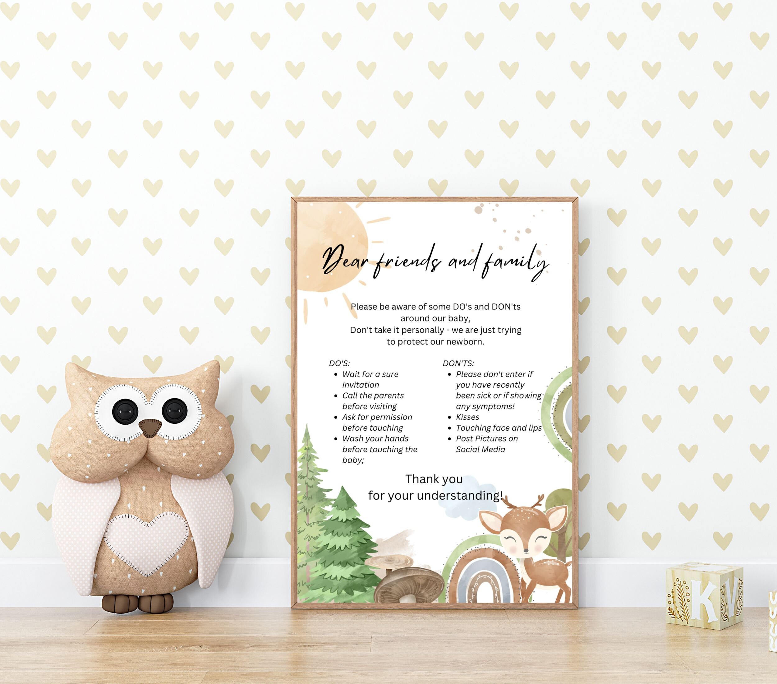 Editable Baby Visitors Do's and Don'ts Sign, Baby Visitor Rules, Baby ...