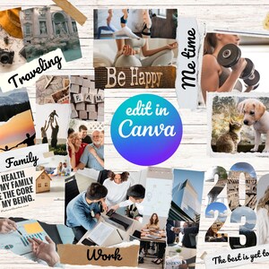 Editable Vision Board Canva Template New Year's - Etsy Australia