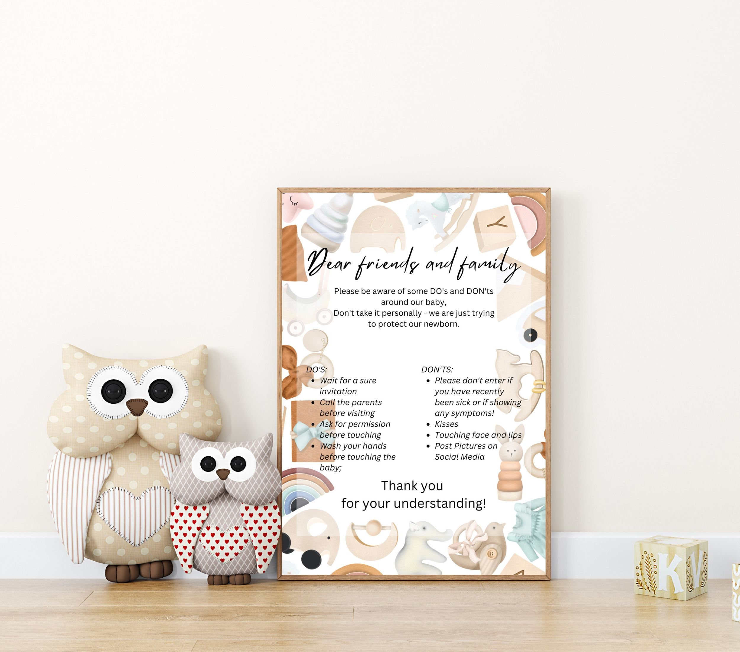 Editable Baby Visitors Do's and Don'ts Sign, Baby Visitor Rules, Baby ...