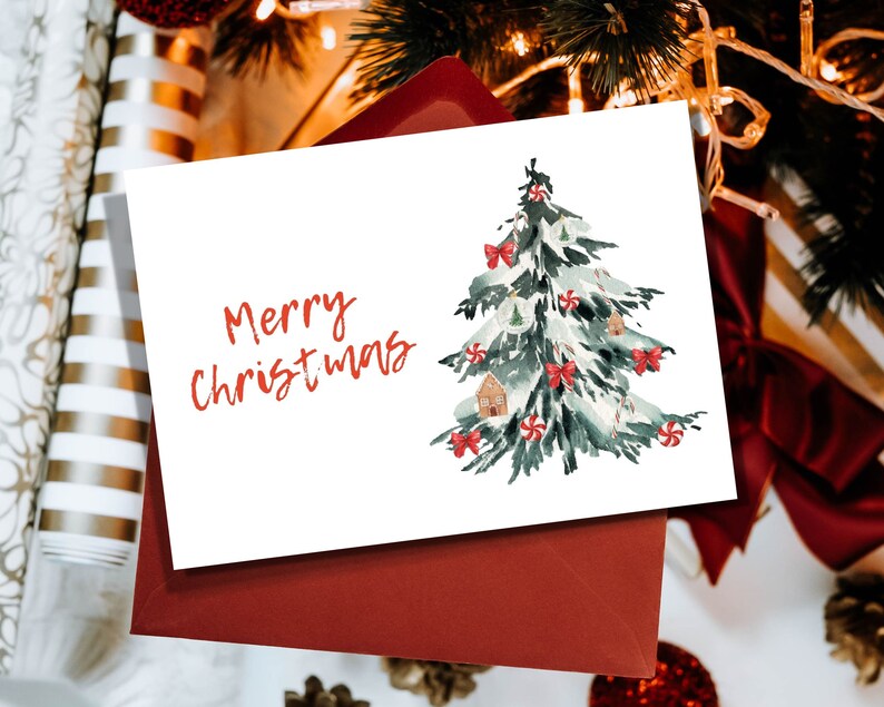Minimal Digital Christmas Card Printable Christmas Card Merry Christmas