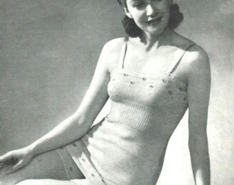 Patrón de punto camisola y bombachos para mujer