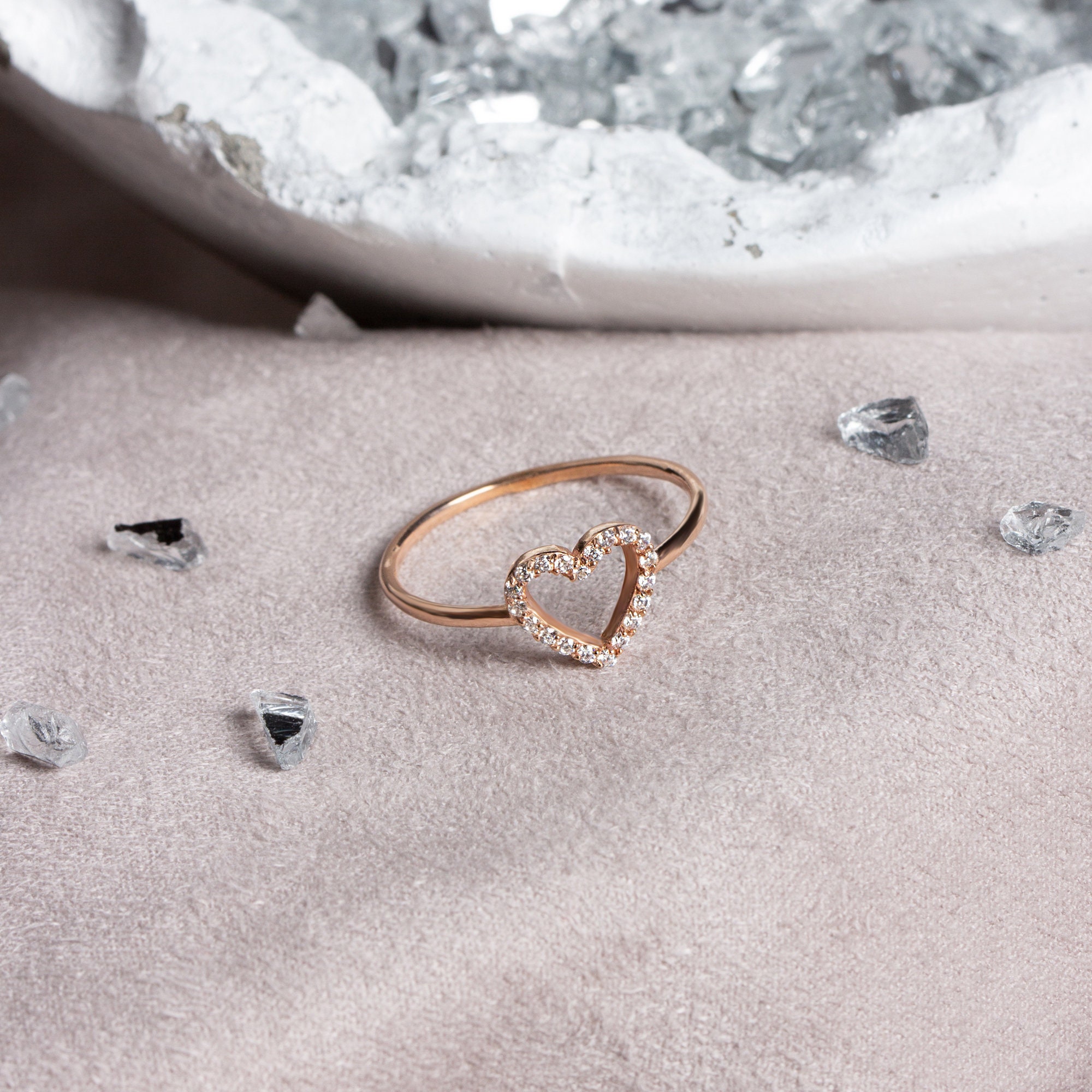 Heart Diamond Stacking Ring – Valerie Madison