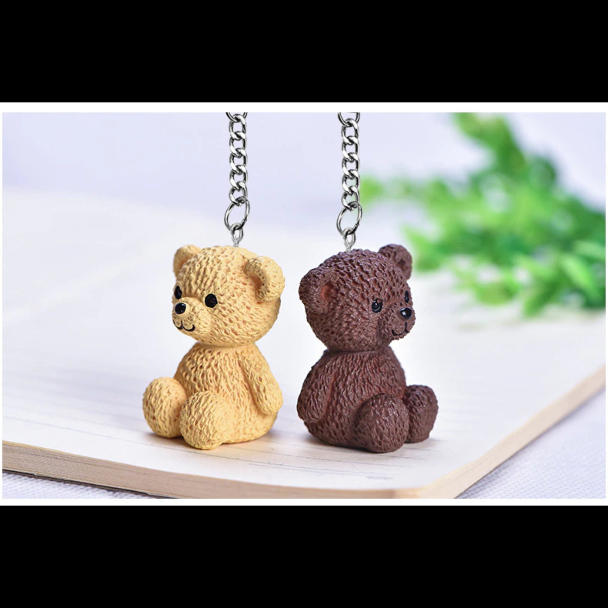 Cute Bear Keychain Teddy Bear Kawaii Keychain Made of - Etsy