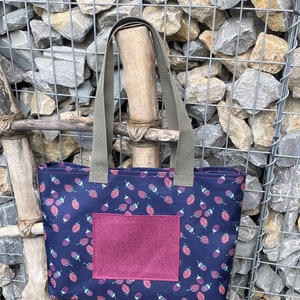 wasserdichter Shopper / Freibadtasche / Einkaufstasche "Erdbeere"