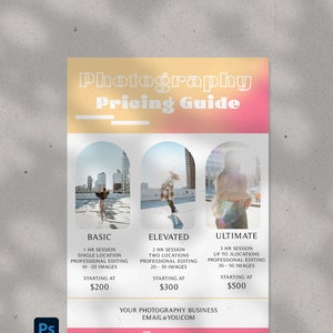 Photography Pricing Template, Portrait Photography Pricing Template, Portrait Price Template, Portrait Pricing Guide, Portrait Price Sheet