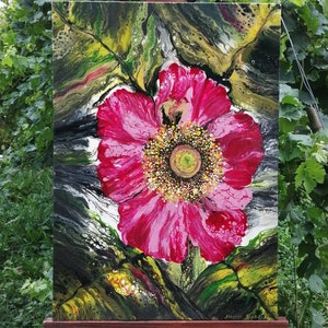 Geschenk für Lehrer Geschenk für Brautpaare Geschenk für neues Haus Wohndekoration Geschenk für Mutter Blumenmalerei Fluid Art