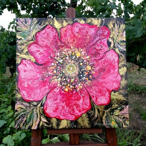 Floral painting, mini canvas Paintings, Home decor, Acrylic painting Wall decoration, Wedding gift New home gift