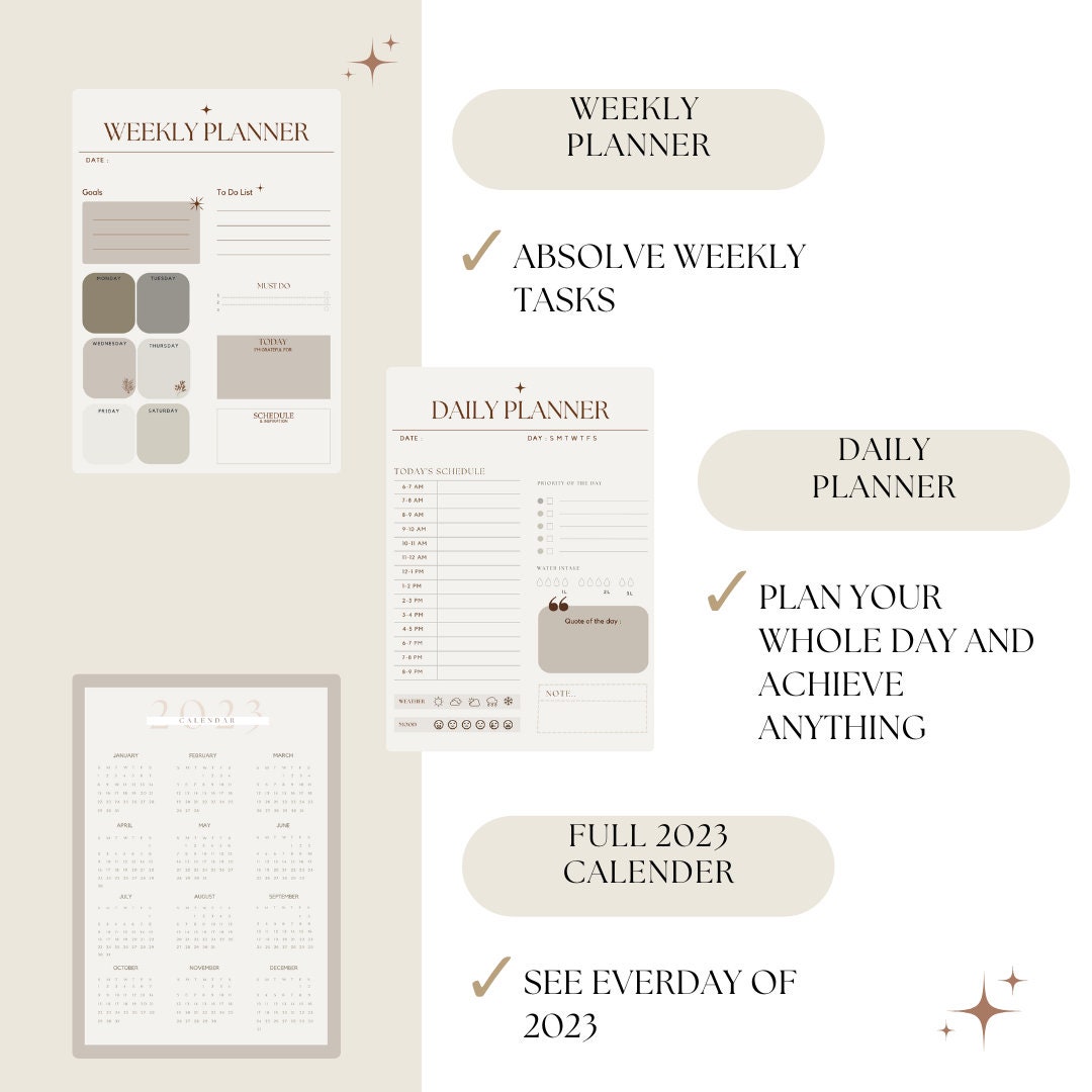 2023 THAT IT GIRL Aesthetic Digital Planner for Weekly Monthly Tracker ...