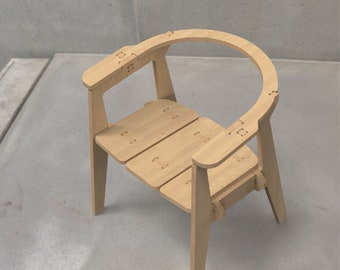 Modern Plywood Chair - CNC Laser Cut Plans (svg, ai, dwg, dxf, pdf)