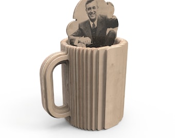 DIY Plywood Mug - Personalized CNC Laser Cut Files (svg, ai, dwg, dxf, pdf)