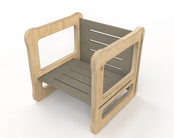 Montessori Flip Chair CNC Files – Wooden Toddler Furniture (Digital Download)