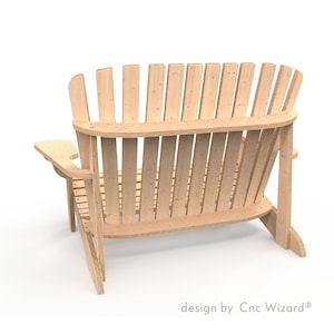 Banc Adirondack - Mobilier en bois - Conception de fauteuil - Fichiers numériques pour machines à découper le bois - CNC