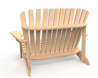 Adirondack Bench CNC Files – Woodworking Plans (svg, ai, dwg, dxf, pdf)