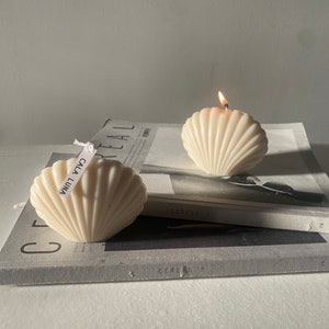 Shell candle | shell shape candle | coffee table candle | sculptural soy candle