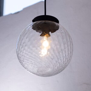 Vintage Murano pendant lamp balloton ball 20 cm, Murano glass midcentury modern