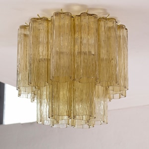 Lámpara de techo Tronchi de cristal de Murano: lámpara de araña italiana vintage (35 cm)