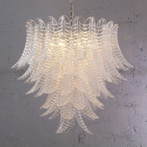 Murano glass crystal color suspension chandelier Ø95 cm Made in Italy , vintage style design chandelier
