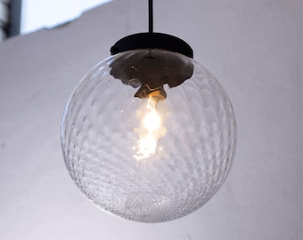 Vintage Murano pendant lamp balloton ball 20 cm, Murano glass midcentury modern