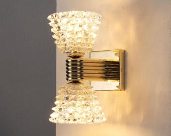 Murano Glass Wall Lamp: artistic Rostrato Vintage Style - Handmade Italian Crystal