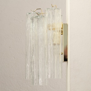 Paire d'appliques murales, Tronchi H35cm - Verre transparent soufflé à la main en Italie - Style moderne du milieu du siècle image 12