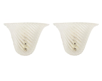 Murano Glass Wall Lamps: Bell-Shaped vintage modern Sconces - Set of 2
