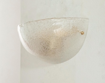 Murano Glass Wall Sconce, Clear Vintage Applique (Handmade Italy)