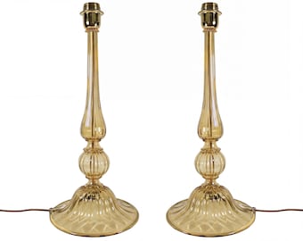 Lampade in vetro di Murano: stile veneziano fumé (set da 2, fatte a mano)