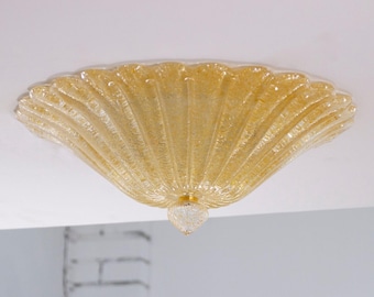 Plafoniera – Realizzata a mano in vetro di Murano ambrato – Lampada decorativa