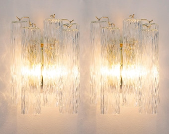 Murano wall light, set of 2 - Clear Glass Hand-blown Italy - Designer decorative lamp