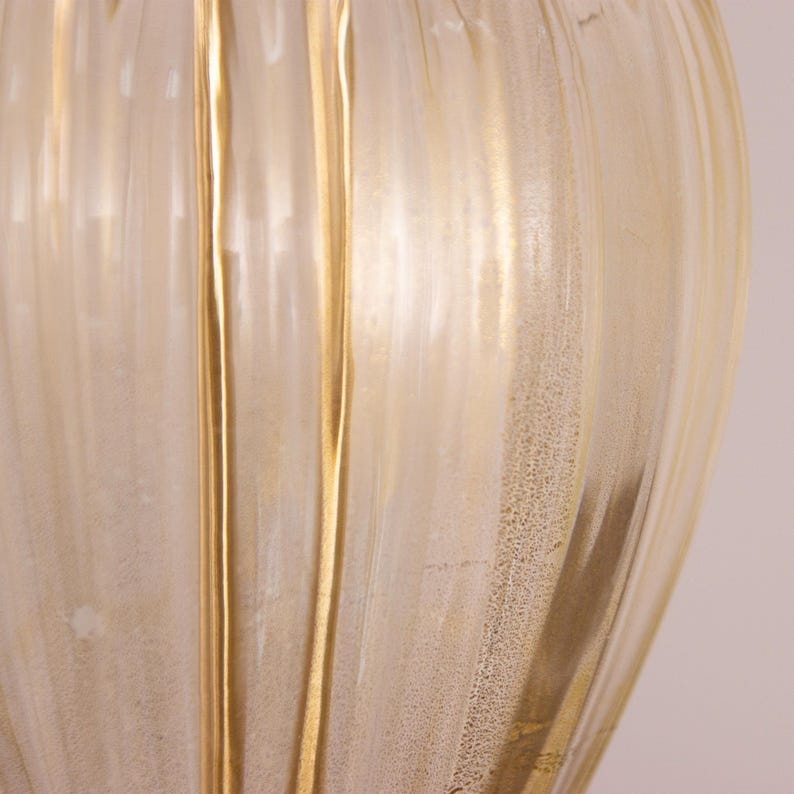 Lámparas de mesa Murano: Cristal transparente con pan de oro - Juego de dos imagen 8