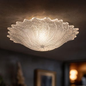 Italian Ceiling Lamp: Original Murano Crystal Glass - Handcrafted Artisanal