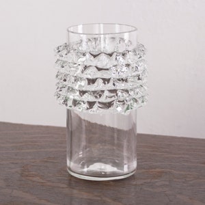 Authentic Blown Murano glass vase rostrato artistic workmanship, entirely handmade Made in Italy