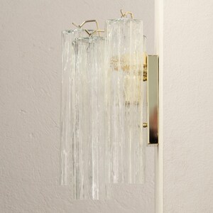 Paire d'appliques murales, Tronchi H35cm - Verre transparent soufflé à la main en Italie - Style moderne du milieu du siècle image 17