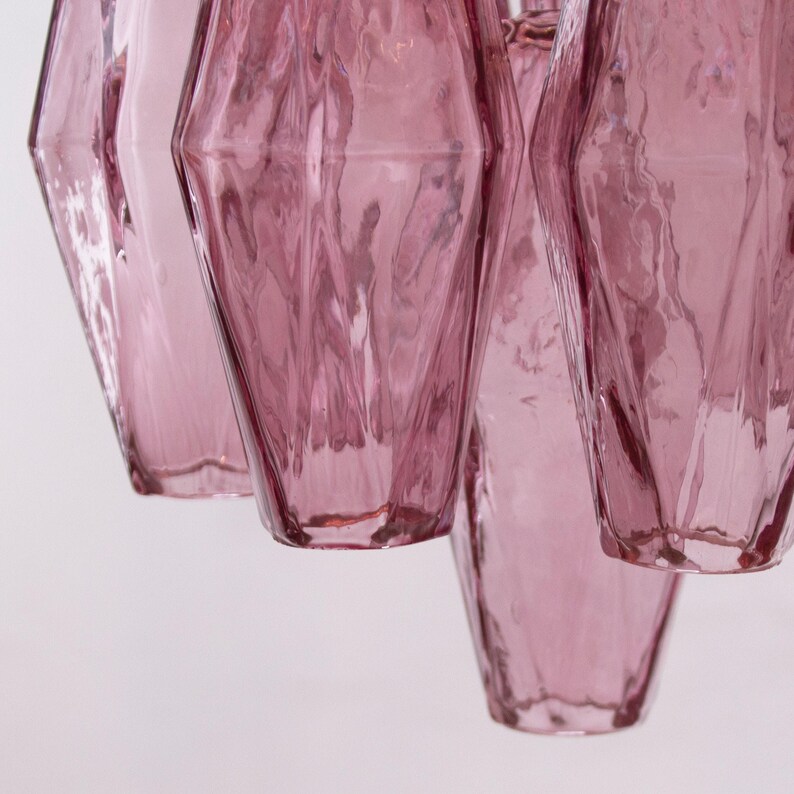 Pendant lighting Polyhedrons – Murano Amethyst Hand-blown Italy – Venini Style lamp image 11