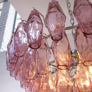 Pendant lighting Polyhedrons – Murano Amethyst Hand-blown Italy – Venini Style lamp image 10