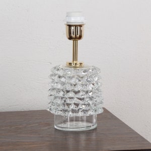 Rostrato Murano glass table lamp pure crystal color, handmade Made in Italy