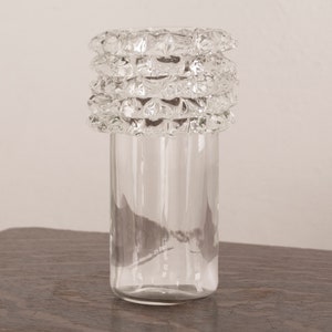 Authentic Blown Murano glass vase rostrato artistic workmanship, entirely handmade Made in Italy