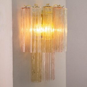 Italian wall light Murano Multicolor 2 tier - Mid-Century hi-end decorative lamp image 11