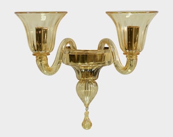 Murano Glas Wandleuchte, Bernstein venezianischen Stil (Handmade Italy)