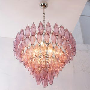 Pendant lighting Polyhedrons – Murano Amethyst Hand-blown Italy – Venini Style lamp image 7