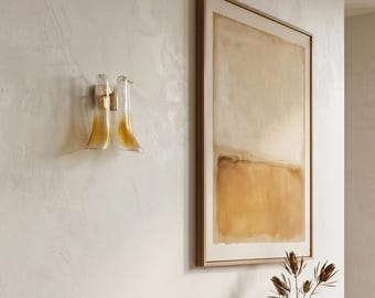 Aplique de cristal de Murano - Lámpara de pared de diseño italiano de mediados de siglo con tres pétalos