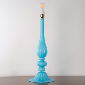Murano glass table turquoise color, handmade Made in Italy Venetian design lighting