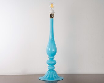 Murano Glas Tisch türkise Farbe, handgefertigt Made in Italy Murano Design Beleuchtung