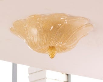Ceiling Light – Handmade Murano Amber Glass – Italian Design Lamp