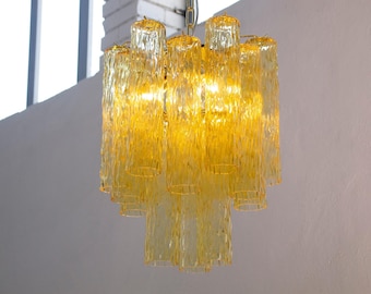 Italian chandelier lamp Ø40 cm - Amber Murano Hand-blown Italy - pendant lights
