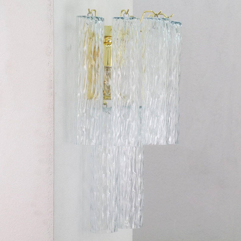 Decorative lamp - Murano Clear Glass Hand-blown Italy - Mazzega style Wall mounted lights image 9