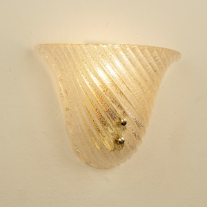 Clear Murano glass wall lamp, vintage style wall sconce Made in Italy