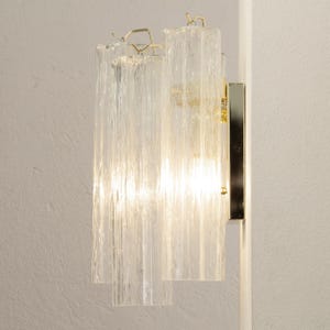 Paire d'appliques murales, Tronchi H35cm - Verre transparent soufflé à la main en Italie - Style moderne du milieu du siècle image 11
