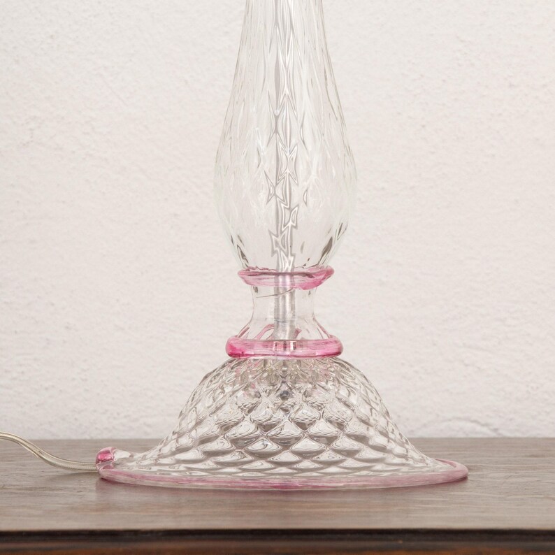 Murano-Tischlampen: Transparentes Glas mit rosa Akzenten (2er-Set) Bild 11