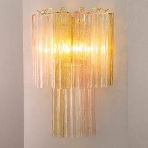 Italian wall light Murano Multicolor 2 tier - Mid-Century hi-end decorative lamp image 13